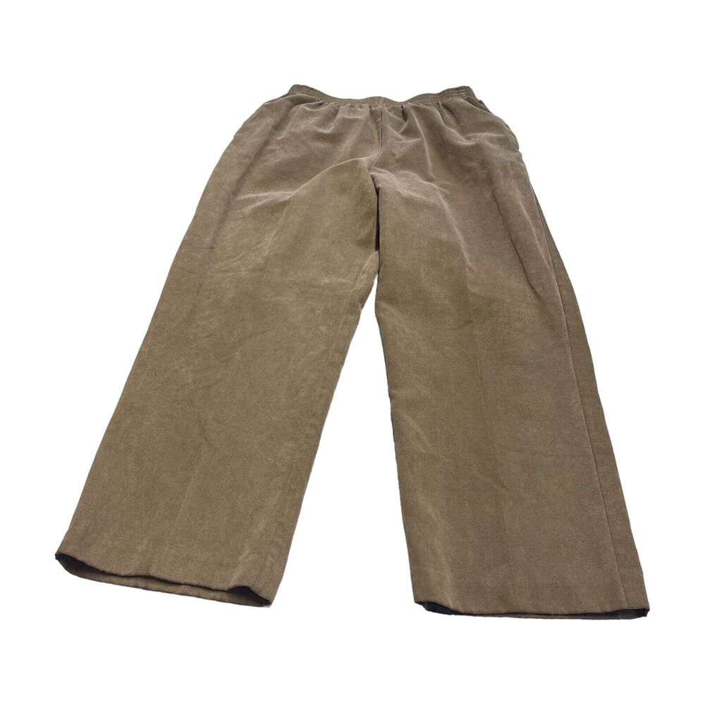 Alfred Dunner Wide Leg Pants Women 14 Brown 100% Polyester Elastic Waist Pull On - Picture 1 of 7